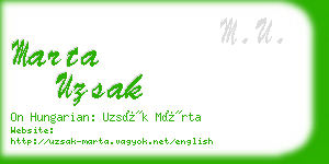 marta uzsak business card